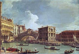 The Rialto Bridge, Venice, North, n.d. von Canaletto | Leinwand Kunstdruck