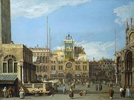 The Clock Tower in the Piazza San Marco, c.1728/30 by Canaletto | Canvas Print