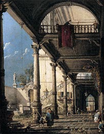 Capriccio with Colonnade in the Interior of a Palace | Canaletto | Painting Reproduction