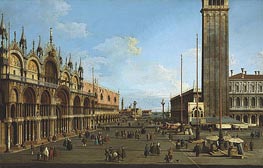 Venice: The Piazza and Piazzetta from the Torre dell'Orologio towards St. Giorgio | Canaletto | Painting Reproduction