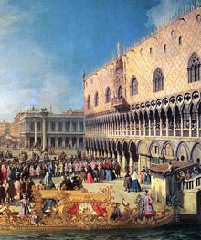 Reception of the Imperial Ambassador at the Doge's Palace (Detail) | Canaletto | Painting Reproduction