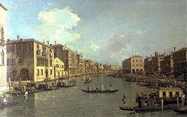 Grand Canal from the Campo Santa Sofia towards the Rialto Bridge | Canaletto | Painting Reproduction