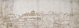 A Panorama of a Village: Sketch of a Building | Canaletto | Painting Reproduction