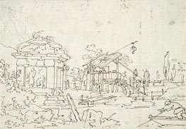 Canaletto | A Water Wheel: Studies of Roofs | Giclée Paper Print