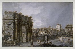 View of the Arch of Constantine and Environs, Rome | Canaletto | Painting Reproduction