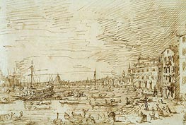 The Bacino Looking West from San Biagio | Canaletto | Painting Reproduction