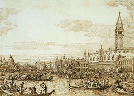 Canaletto | The Bacino Looking West on Ascension Day | Giclée Paper Print