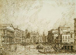 The Lower bend of the Grand Canal, Looking North | Canaletto | Painting Reproduction