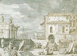 Capriccio of the Fontegheto della Farina | Canaletto | Painting Reproduction