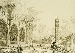 Canaletto | Rome: the Forum with the Basilica of Constantine and S. Francesca Romana | Giclée Paper Print