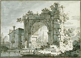 A Capriccio with a Roman Arch | Canaletto | Painting Reproduction