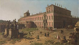 Blick auf den Palazzo del Quirinale, Rom, c.1750/51 von Canaletto | Leinwand Kunstdruck
