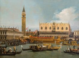 The Bucintoro at the pier on Ascension Day, c.1740 | Canaletto