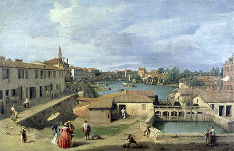 A View of Dolo on the Brenta Canal, c.1727/40 | Canaletto | Giclée Canvas Print
