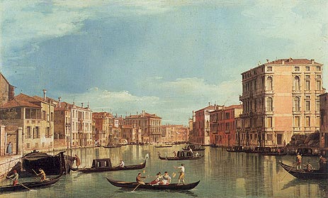 Grand Canal Near Palazzo Bembo & Palazzo Vendramin, a.1730 | Canaletto | Giclée Canvas Print