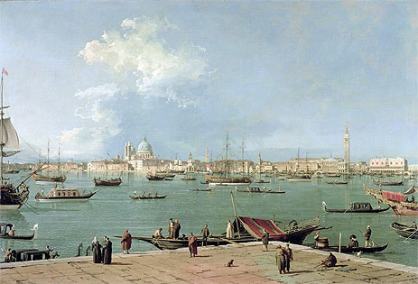 Venice: the Bacino di San Marco from San Giorgio Maggiore, c.1735/44 | Canaletto | Giclée Leinwand Kunstdruck