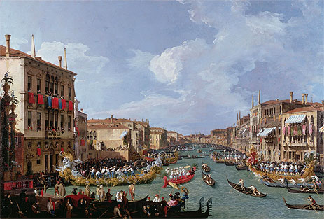 Regatta on the Grand Canal, c.1735 | Canaletto | Giclée Leinwand Kunstdruck