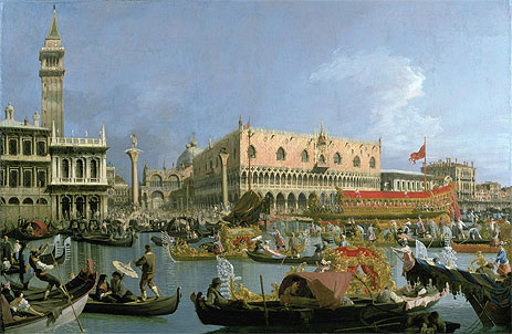 The Bucintoro returning to the Molo, c.1733 | Canaletto | Giclée Canvas Print