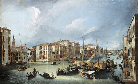 Grand Canal in Venice with the Rialto Bridge, c.1726/30 | Canaletto | Giclée Leinwand Kunstdruck