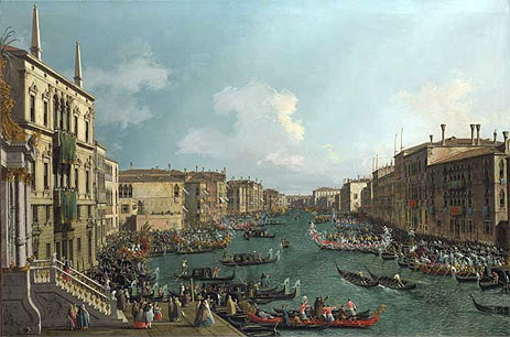 Venice: A Regatta on the Grand Canal, c.1735 | Canaletto | Giclée Canvas Print