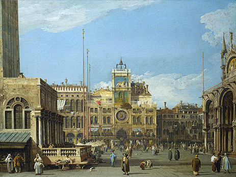 The Clock Tower in the Piazza San Marco, c.1728/30 | Canaletto | Giclée Leinwand Kunstdruck