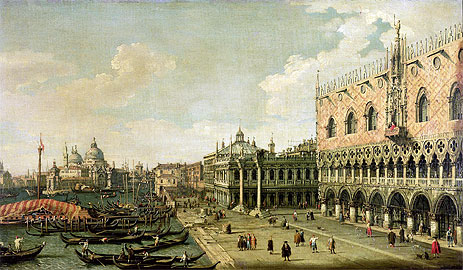 View of the Molo Looking Towards the Entrance of the Grand Canal, Venice, n.d. | Canaletto | Giclée Canvas Print