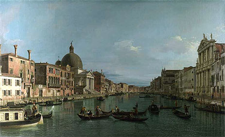 Venice: The Grand Canal with S. Simeone Piccolo, c.1738 | Canaletto | Giclée Leinwand Kunstdruck