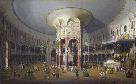 London: Interior of the Rotunda at Ranelagh, 1754 | Canaletto | Giclée Canvas Print