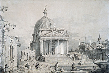 Veduta Ideata with San Simone Piccolo, c.1735 | Canaletto | Giclée Papier-Kunstdruck