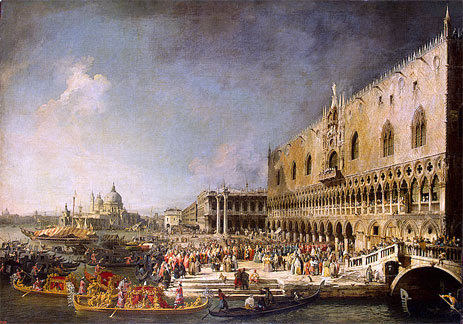 Reception of the French Ambassador in Venice, c.1726/27 | Canaletto | Giclée Leinwand Kunstdruck