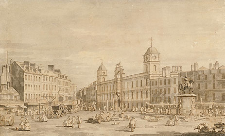 View of Northumberland House and Charing Cross, c.1752 | Canaletto | Giclée Papier-Kunstdruck