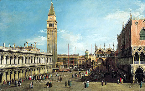 Canaletto | The Piazzetta, Venice, Looking North, c.1730/35 | Giclée Canvas Print