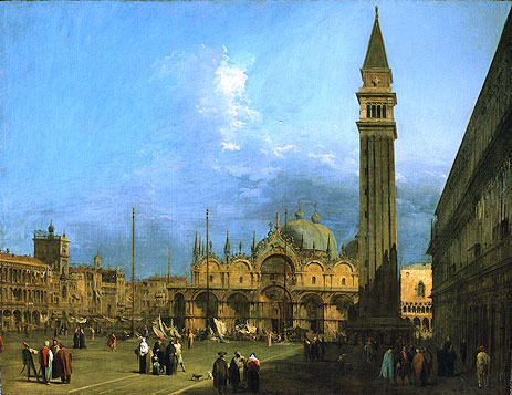 Canaletto | Venice: Piazza St. Marco with the Basilica and Campanile, c.1725 | Giclée Canvas Print