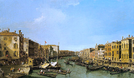 Canaletto | The Grand Canal Looking South-West from the Rialto to Ca' Foscari, c.1725/26 | Giclée Canvas Print
