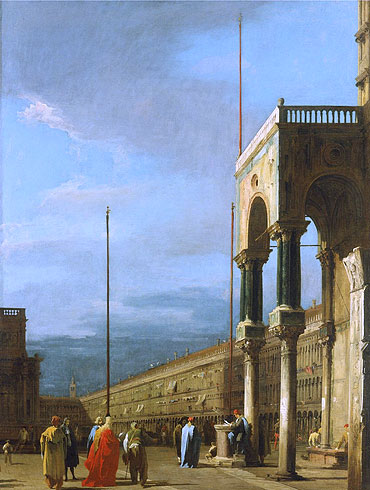 Venice: Piazza San Marco from a Corner of the Basilica, c.1726/28 | Canaletto | Giclée Canvas Print