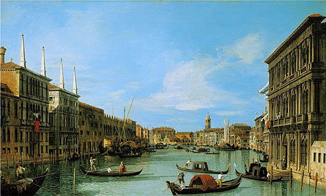 Der Canal Grande, Blick nach Westen vom Palazzo Vendramin-Calergi Richtung San Geremia, c.1727/28 | Canaletto