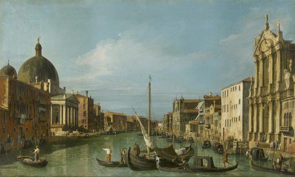 Der Canal Grande, Blick nach Westen mit den Scalzi und San Simeon Piccolo, c.1726/27 | Canaletto