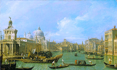 The Mouth of the Grand Canal Looking West towards the Carita, c.1729/30 | Canaletto | Giclée Leinwand Kunstdruck