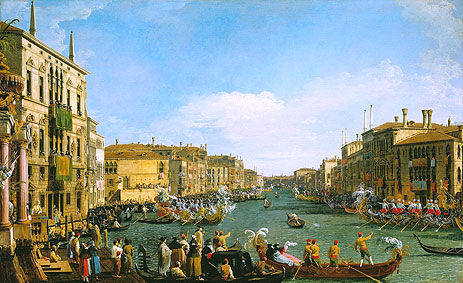 A Regatta on the Grand Canal, c.1733/34 | Canaletto | Giclée Leinwand Kunstdruck