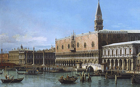 Venedig: Der Molo mit den Gefängnissen und dem Dogenpalast, 1743 | Canaletto