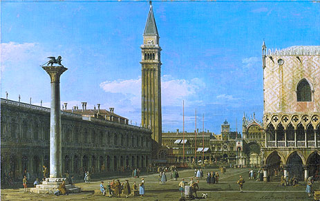Venice: The Piazzetta towards the Torre dell'Orologio, 1743 | Canaletto | Giclée Canvas Print