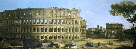 Rom: Blick auf das Kolosseum und den Konstantinsbogen, 1743 | Canaletto