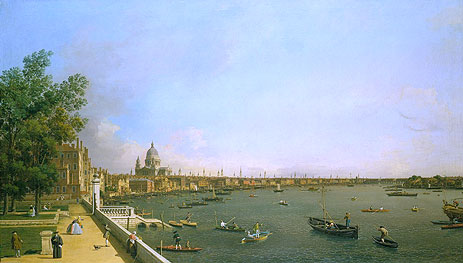 London: The Thames from Somerset House Terrace towards the City, c.1746/50 | Canaletto | Giclée Leinwand Kunstdruck