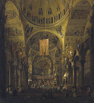 Venice: The Interior of St. Marco by Day, c.1755/56 | Canaletto | Giclée Canvas Print