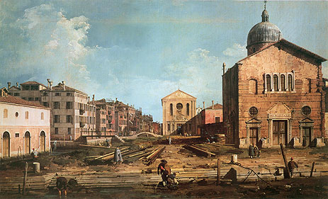Campo San Giuseppe di Castello and the Chiesa San Niccolo di Castello, c.1735/40 | Canaletto | Giclée Canvas Print