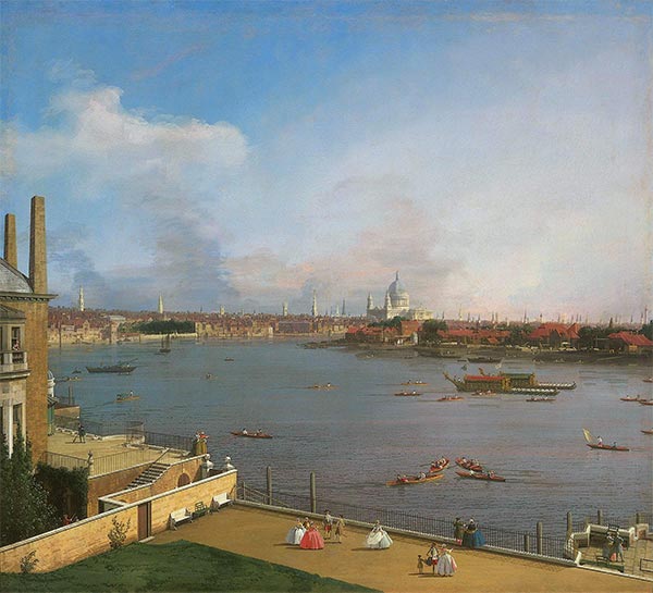 London: The Thames and the City of London from Richmond House, 1746 | Canaletto | Giclée Canvas Print