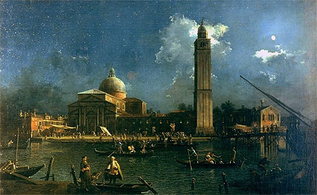 Night Time Celebration Outside the Church of San Pietro di Castello, c.1758 | Canaletto | Giclée Canvas Print