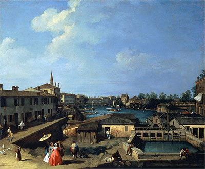 Canaletto | Dolo on the Brenta, c.1720/42 | Giclée Canvas Print