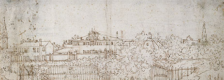 Canaletto | A Panorama of a Village: Sketch of a Building, c.1742 | Giclée Paper Art Print