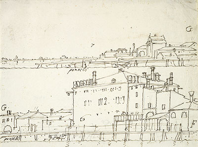 Two Views of Waterfronts, n.d. | Canaletto | Giclée Papier-Kunstdruck